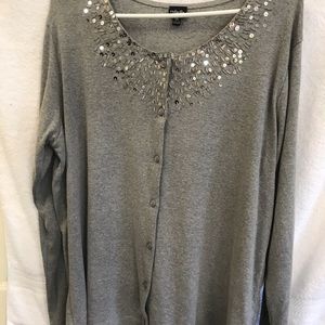 Rafaella Grey 1X cardigan sweater button front❤️